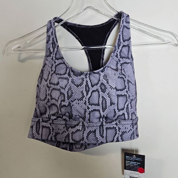 Onzie Other - Onzie Warrior Sports Bra NWT Women's Lavendar Cobra Animal Print Gray/Black Size